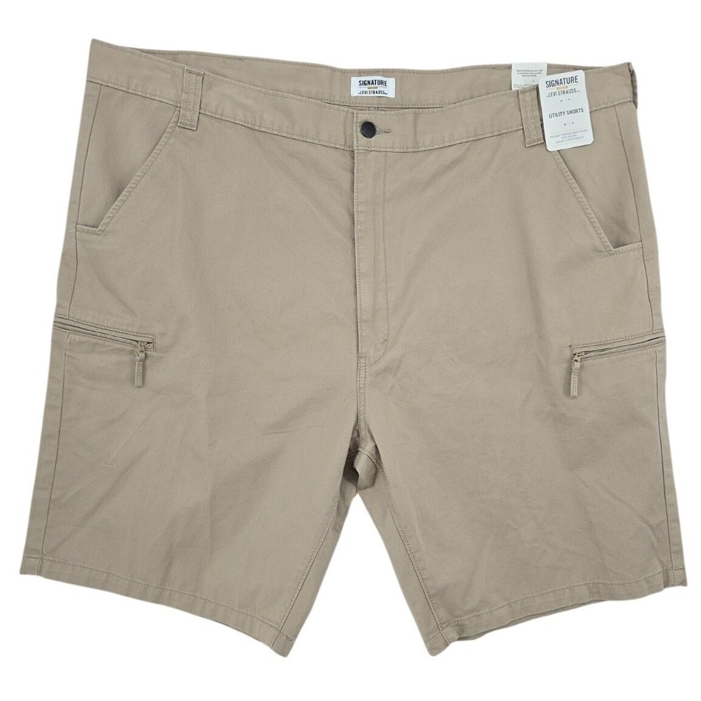 Signature Levi Strauss Gold Utility Shorts 46 Khaki Relaxed Fit NWT